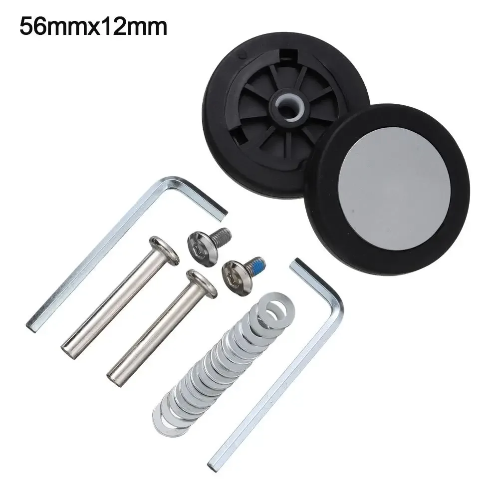 roues de remplacement avec vis pour bagages de voyage, valise, essieux, roulette silays euse 49mm-56mm, outil de réparation diy, 1/2 pièces
