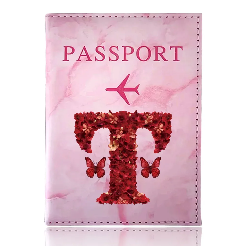 étui de passeport imprimé série rose rouge, porte-passeport, accessoires de voyage, housse de protection pour avion