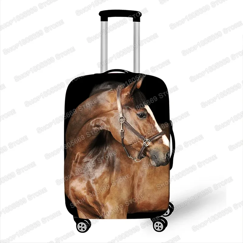 juste de bagage imprimée animal et cheval, housses de valise à roulettes élastiques, anti-poussière, accessoires de voyage mignons