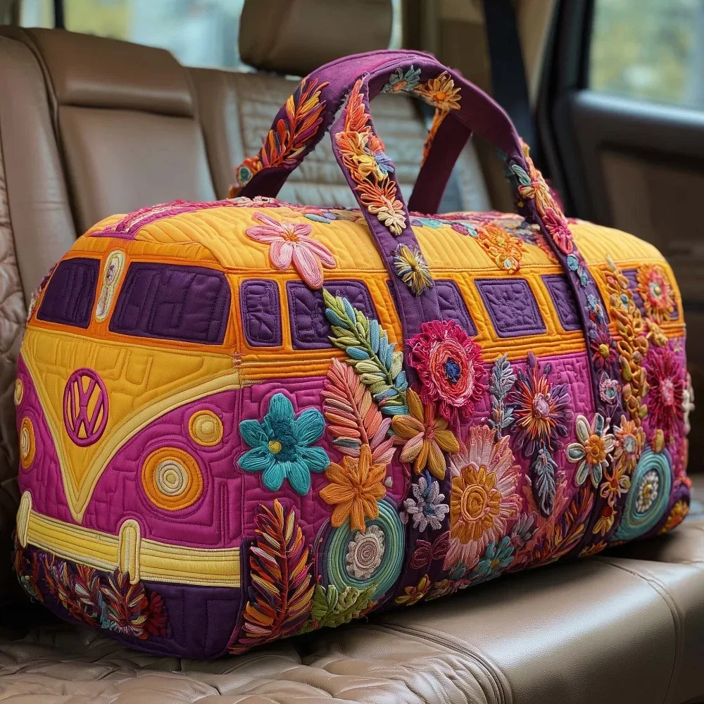 sac de voyage matelassé 3d, sac fourre-tout artisanal, sac de voyage grande capacité, sac à main pour courtes distances