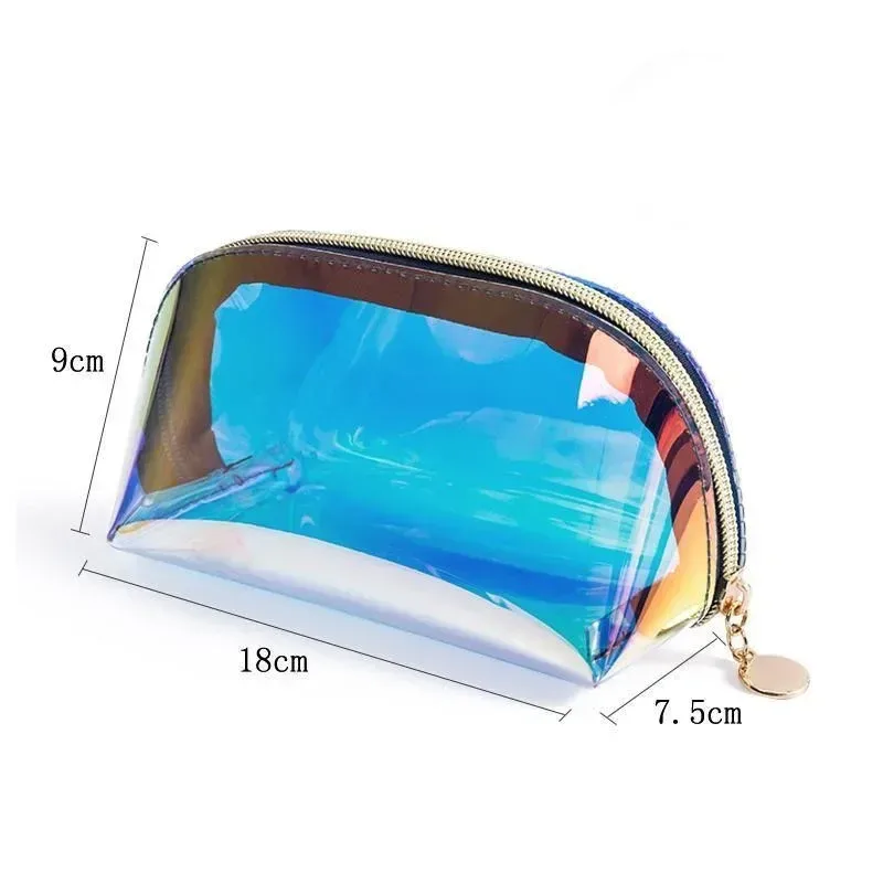 sacs de maquillage transparents, jolie mode, sac à cosmétiques de voyage laser, sacs à brosses de toilette, organisateur, étui nécessaire, boîte de maquillage de lavage