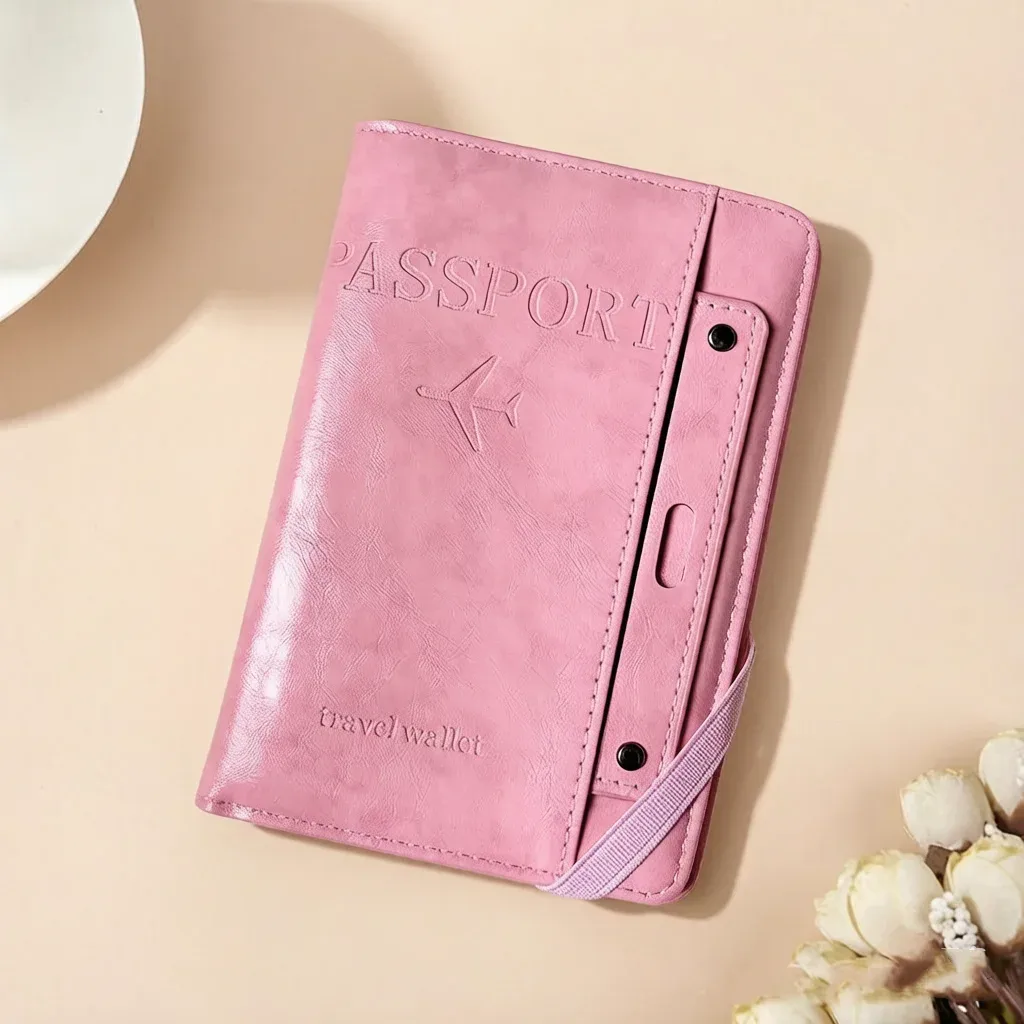 porte-passeport anti-rfid, portefeuille de voyage en cuir, étui pour documents de voyage, accessoires