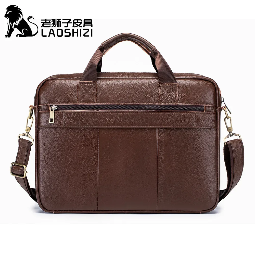 nouvelle sacoche pour homme en cuir véritable à 100 %, sacoche pour ordinateur portable, grande capacité, sac à main d'affaires, sac à bandoulière décontracté, sac messager