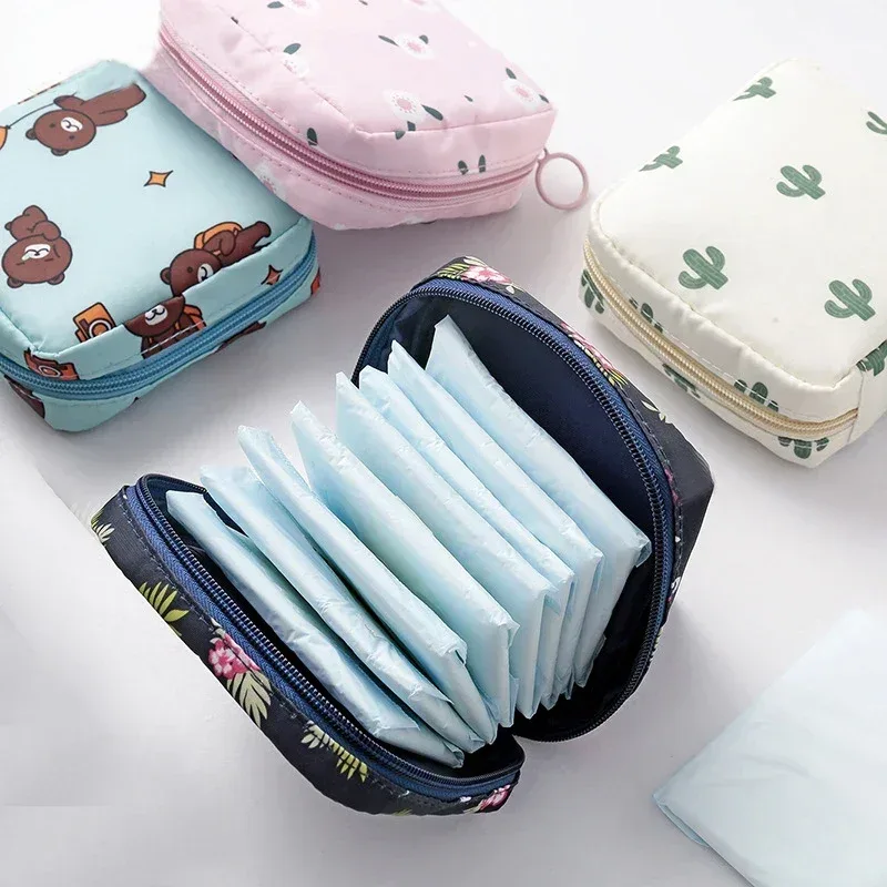 Ensemble de petits sacs à cosmétiques pour femmes, Mini serviettes hygiéniques à fermeture éclair pour filles, sacs de maquillage pour rouge à lèvres, pochette de rangement pour écouteurs et pièces de monnaie