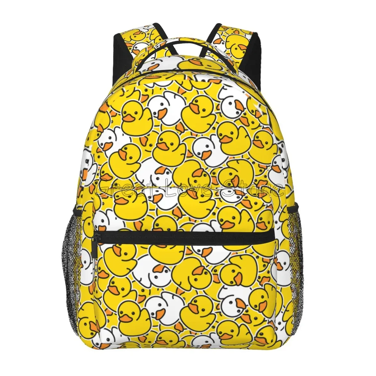 sac à dos en caoutchouc imprimé canards de dessin animé pour ordinateur portable, mignon canards jaunes, sacs à dos de voyage de grande capacité, sac à bandoulière pour étudiant, sac à livres d'école