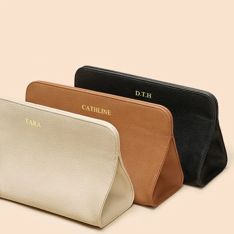 sac de rangement pour sèche-cheveux en cuir pu souple personnalisé, sac de voyage de grande capacité pour fer à friser, sac cosmétique de luxe pour femme
