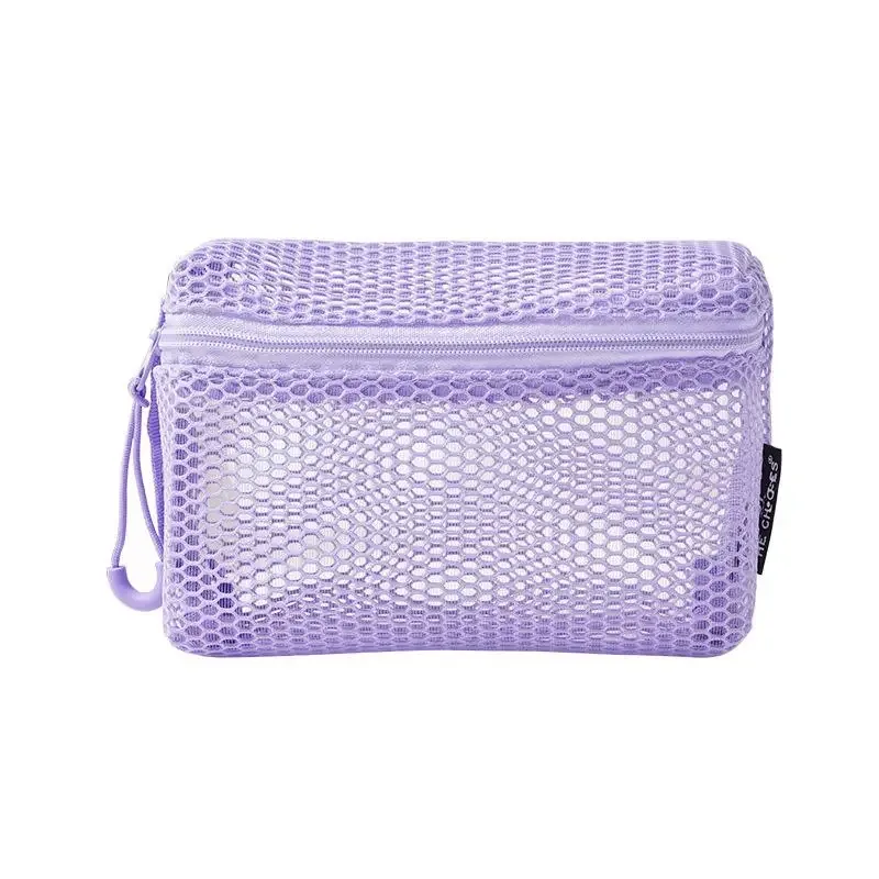 (summer4) trousse de toilette de voyage en maille - organisateur de voyage transparent avec fermeture éclair, trousse de maquillage réutilisable pour femmes et hommes