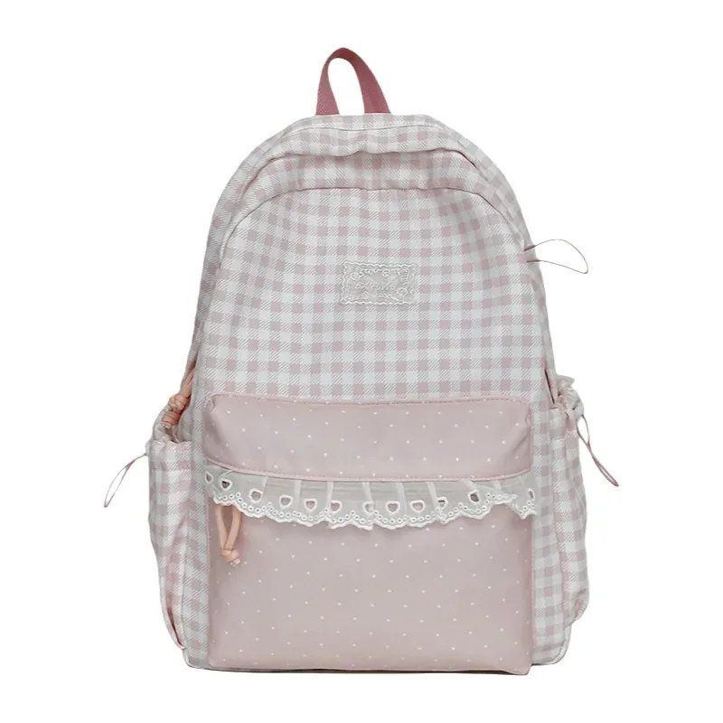 sac à dos décontracté à carreaux de grande capacité pour l'école, les voyages, les activités de plein air et l'usage quotidien, adapté aux élèves du collège et du lycée et aux étudiants.