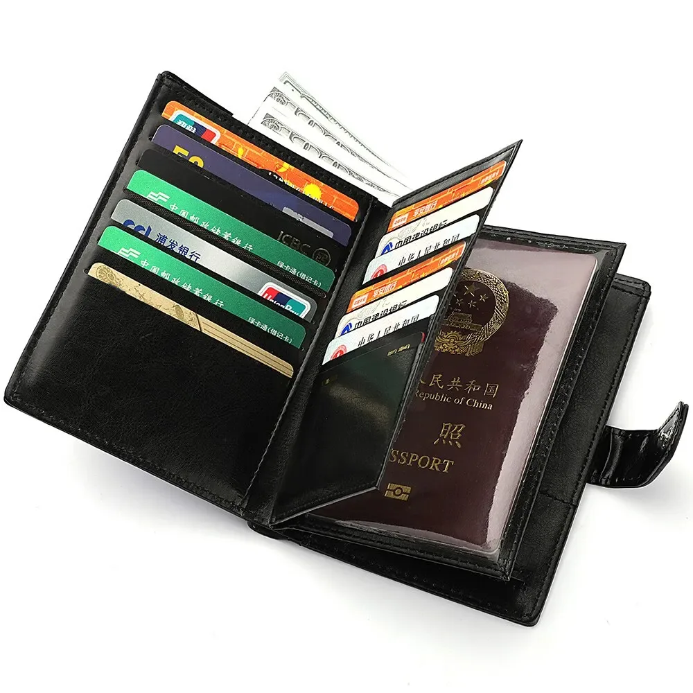 portefeuille de voyage élégant sac de passeport multi-carte porte-carte portable multi-fonction hommes
