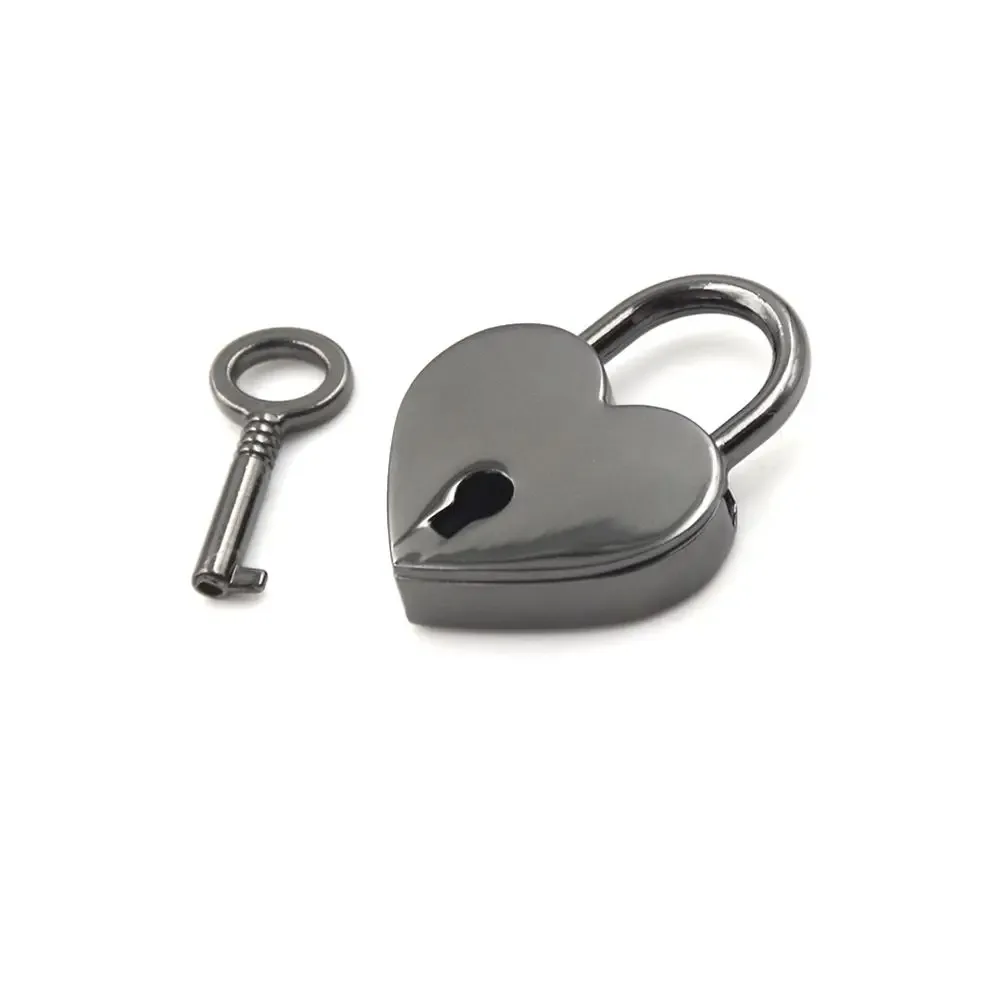 valise de voyage en alliage de zinc avec serrure à clé, cadenas de mariage, quincaillerie, serrure en forme de cœur.