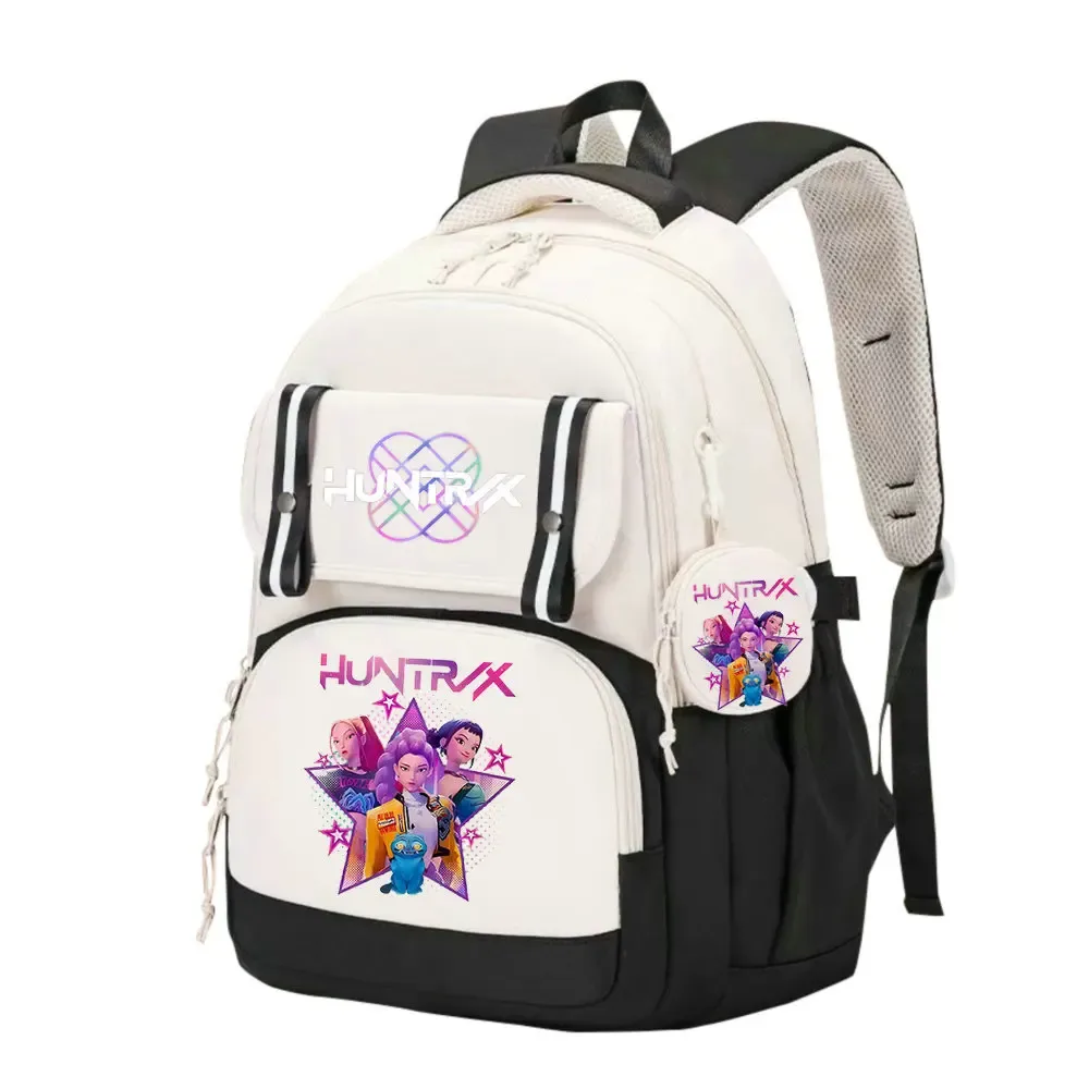 sac d'école kpop demon hunters pour enfants, grande capacité, sac à dos d'étudiant de haute qualité, imprimé avec des personnages de dessins animés mignons, sac à dos de voyage