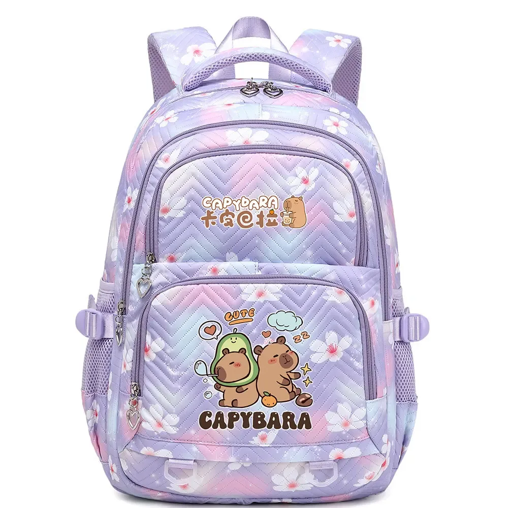 mignon capybara étudiant sac à dos étanche filles enfants retour à l'école livre sacs adolescents cartables femmes voyage sac à dos mochila