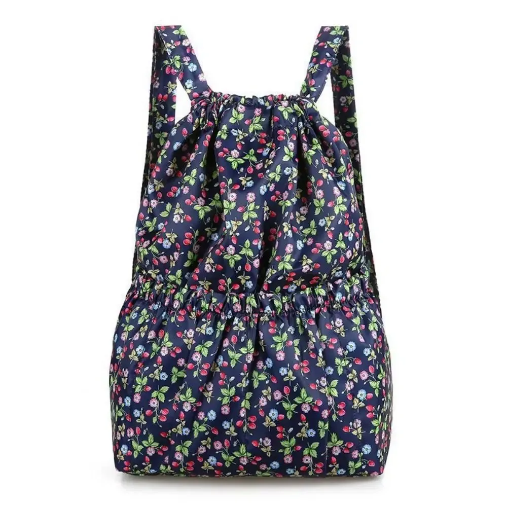sac à provisions portable étanche en polyester pour dames, sacs à dos de grande capacité, sac à bandoulière de proximité, imprimé floral décontracté