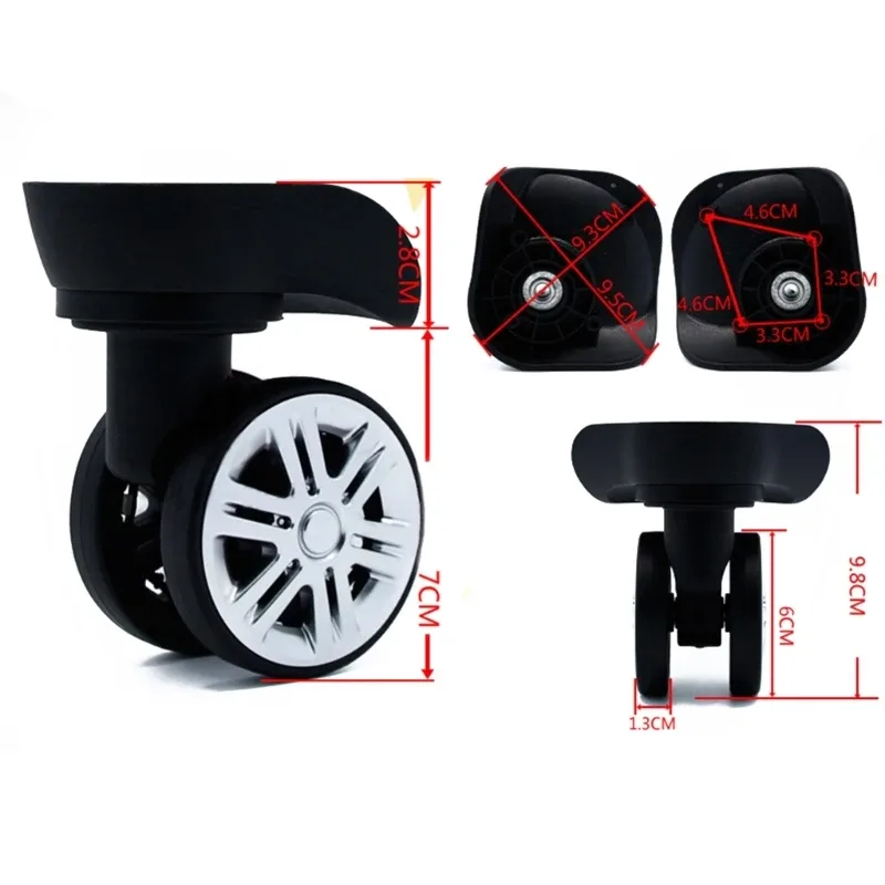 1 paire de roulettes silencieuses pour valise à roulettes a09 a57, pivotantes à gauche et à droite, bricolage, pièces de rechange