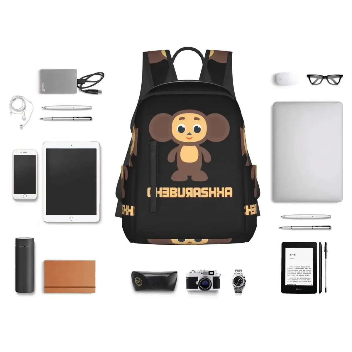 sac à dos cheburashka, sac à dos de grande capacité pour garçons et filles, sac d'école, sacs à bandoulière pour hommes et femmes