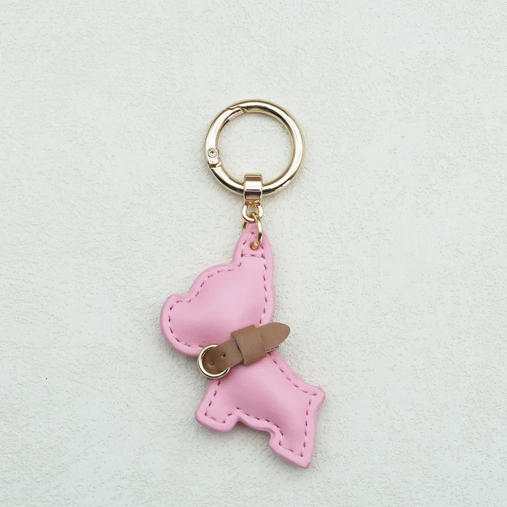 mignon bouledogue français porte-clés mignon chiot dessin animé en cuir pu chien cintre mode animal chien bouledogue sac pendentif sac à dos décoration