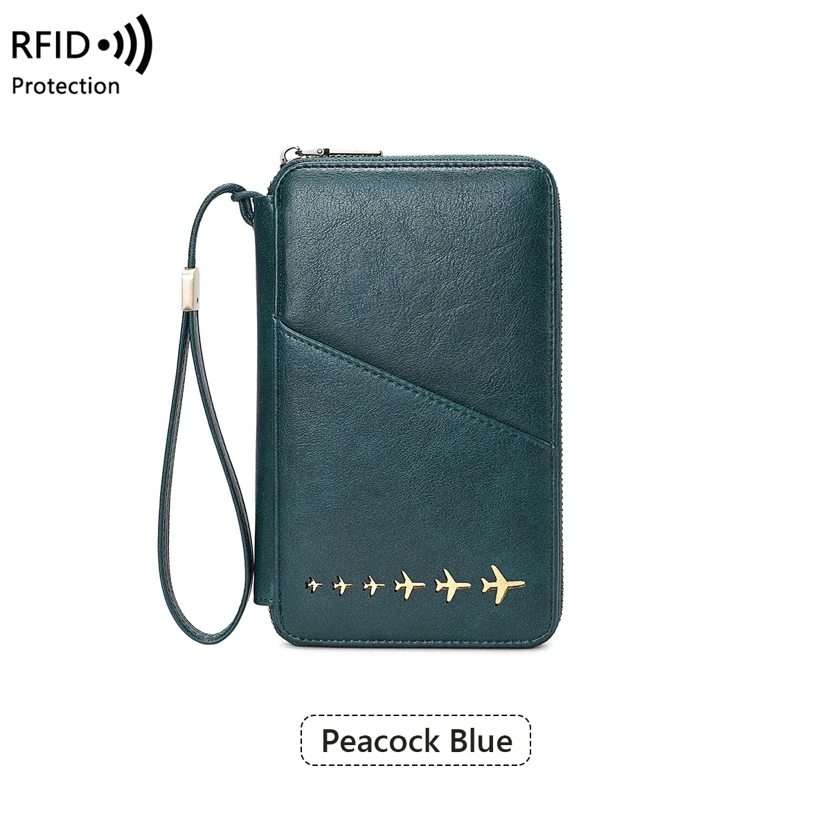 nouveau portefeuille porte-passeport familial rfid bloquant le sac de rangement de documents de voyage femmes hommes portefeuille de passeport multifonctionnel en cuir pu