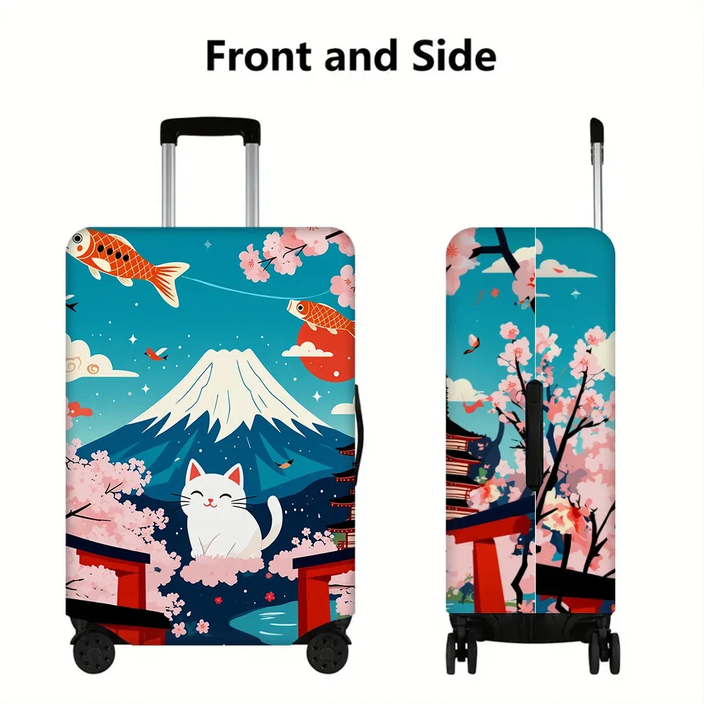 1 housse de valise à imprimé floral pour bagages de 18 à 32 pouces ; accessoires de voyage anti-poussière et élastiques pour protéger efficacement vos bagages.