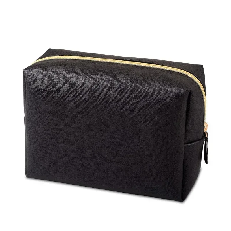 trousse de maquillage de grande capacité pour femmes, organisateur de cosmétiques en cuir pu, trousse de toilette de voyage étanche avec sangle à main pour dames