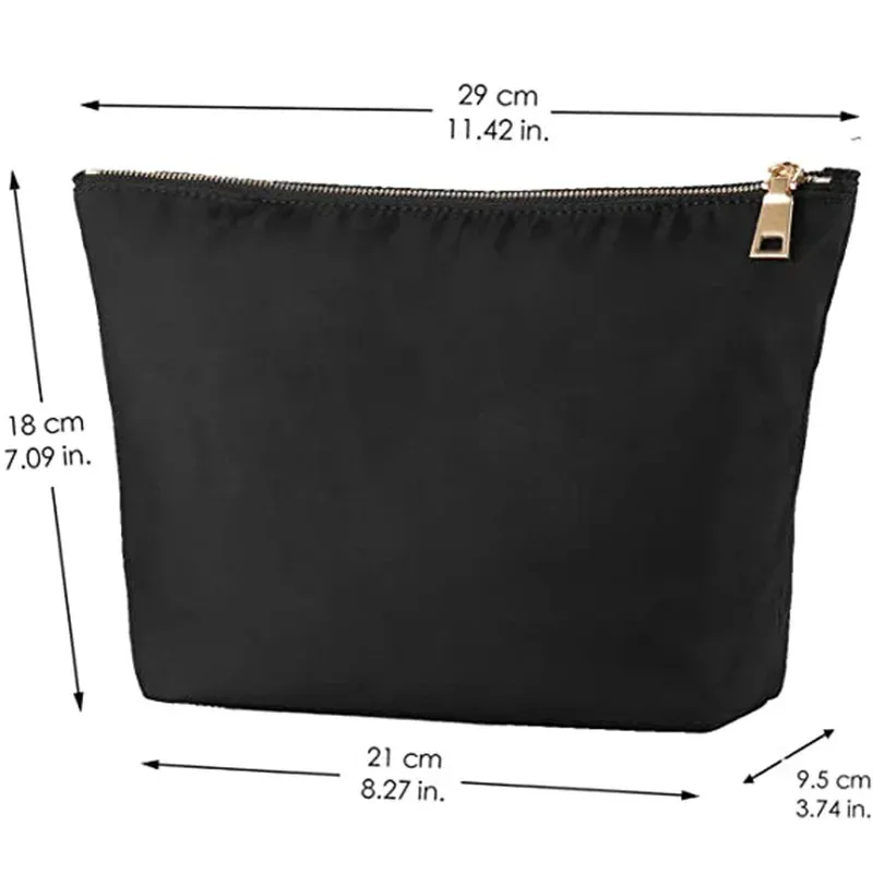 sac de maquillage en nylon, meilleure vente, sac à cosmétiques à fermeture éclair en cuivre, sac de rangement de voyage, trousse de toilette en nylon, design de couleur pure durable