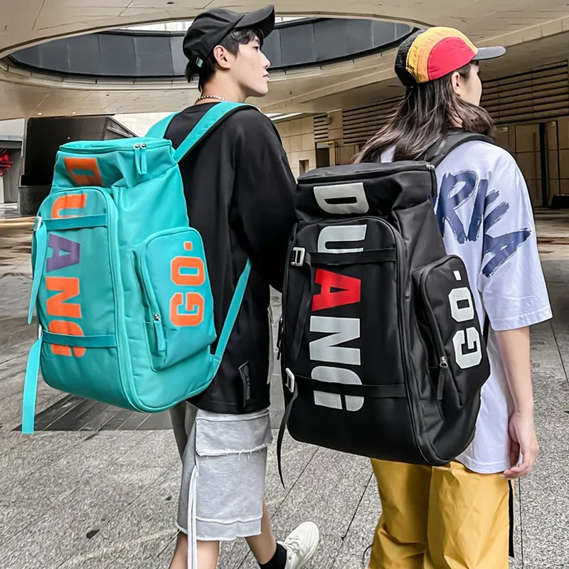 sac à dos de voyage avec lettres de mode, grande capacité, étanche, sac de sport, de sport, multifonctionnel, pour l'extérieur, sacs d'école secs et humides