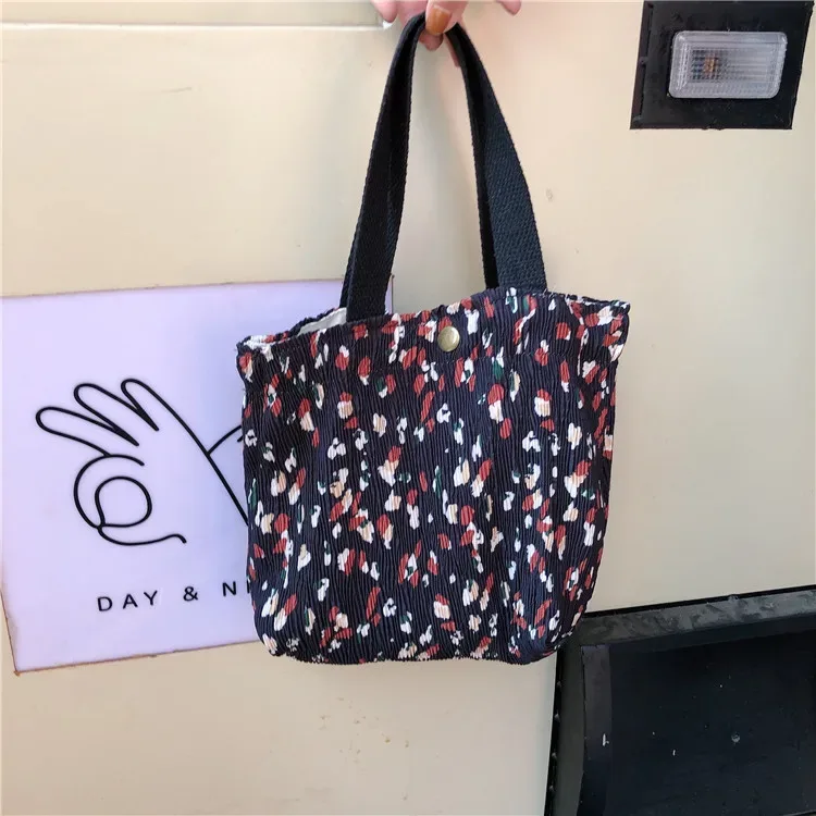 petit sac fourre-tout en velours côtelé de style coréen pour femmes et filles, mini sacs à main, sacs à lunch, shopping, grill, poudres à main, mignon