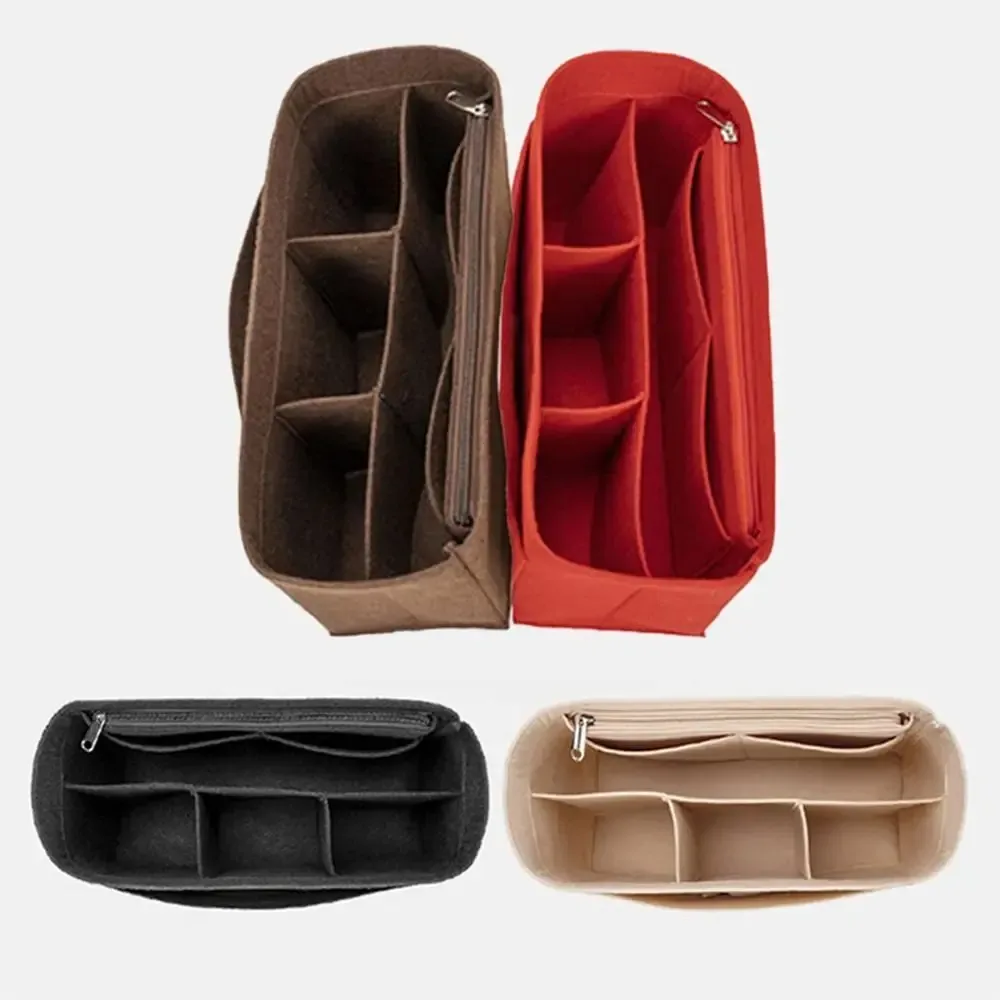 sac d'insertion en feutre grande capacité avec fermeture éclair, organisateur de sac à main multi-poches pour lv speedy25/30/35/gentlewoman