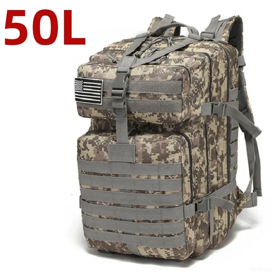 25l/50l robuste en nylon imperméable à l'eau tactique sport trekking pêche chasse camping randonnée sac à dos sacs à dos en plein air