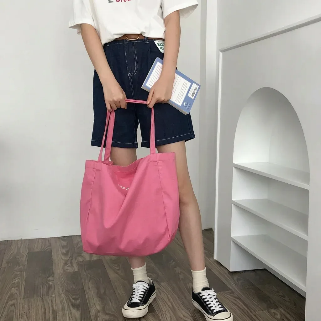 sac en toile de haute qualité, sac de courses réutilisable, sacs à bandoulière pour femmes, sac fourre-tout simple et décontracté pour usage quotidien, sac à main pliable portable