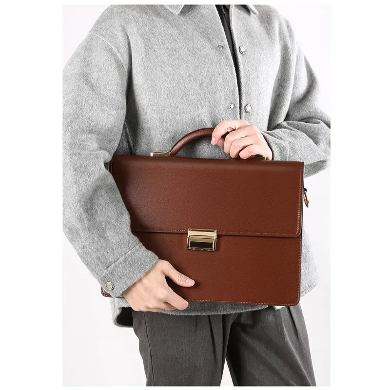 porte-documents pour hommes avec verrouillage par mot de passe, sac à main en pu pour hommes d'affaires, sac à documents de grande capacité, sac à bandoulière