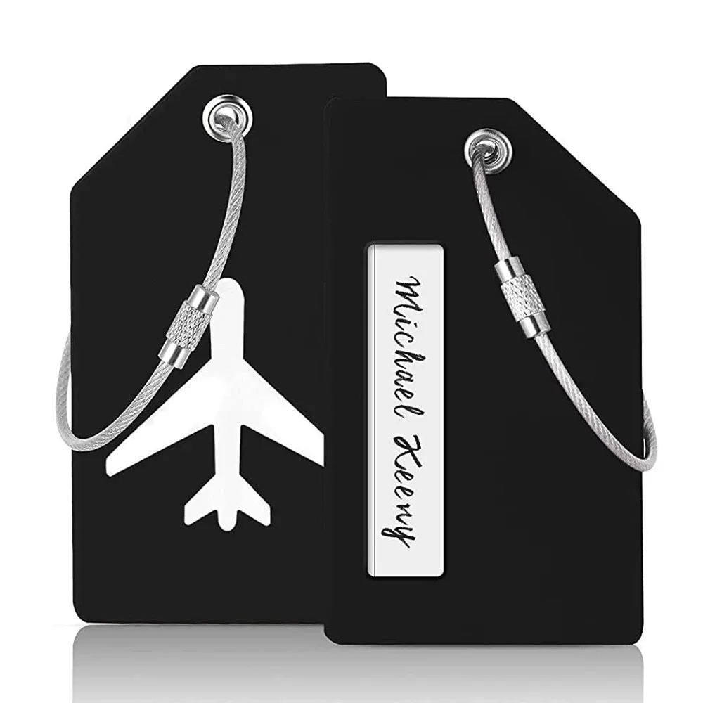 Étiquette de bagage en silicone tendance pour hommes et femmes, porte-nom et adresse pour valise, accessoires de voyage portables