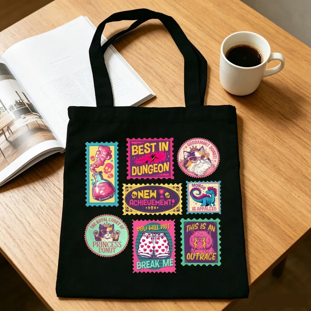 sac cabas réutilisable en toile dungeon crawler carl, style y2k, sac à bandoulière femme
