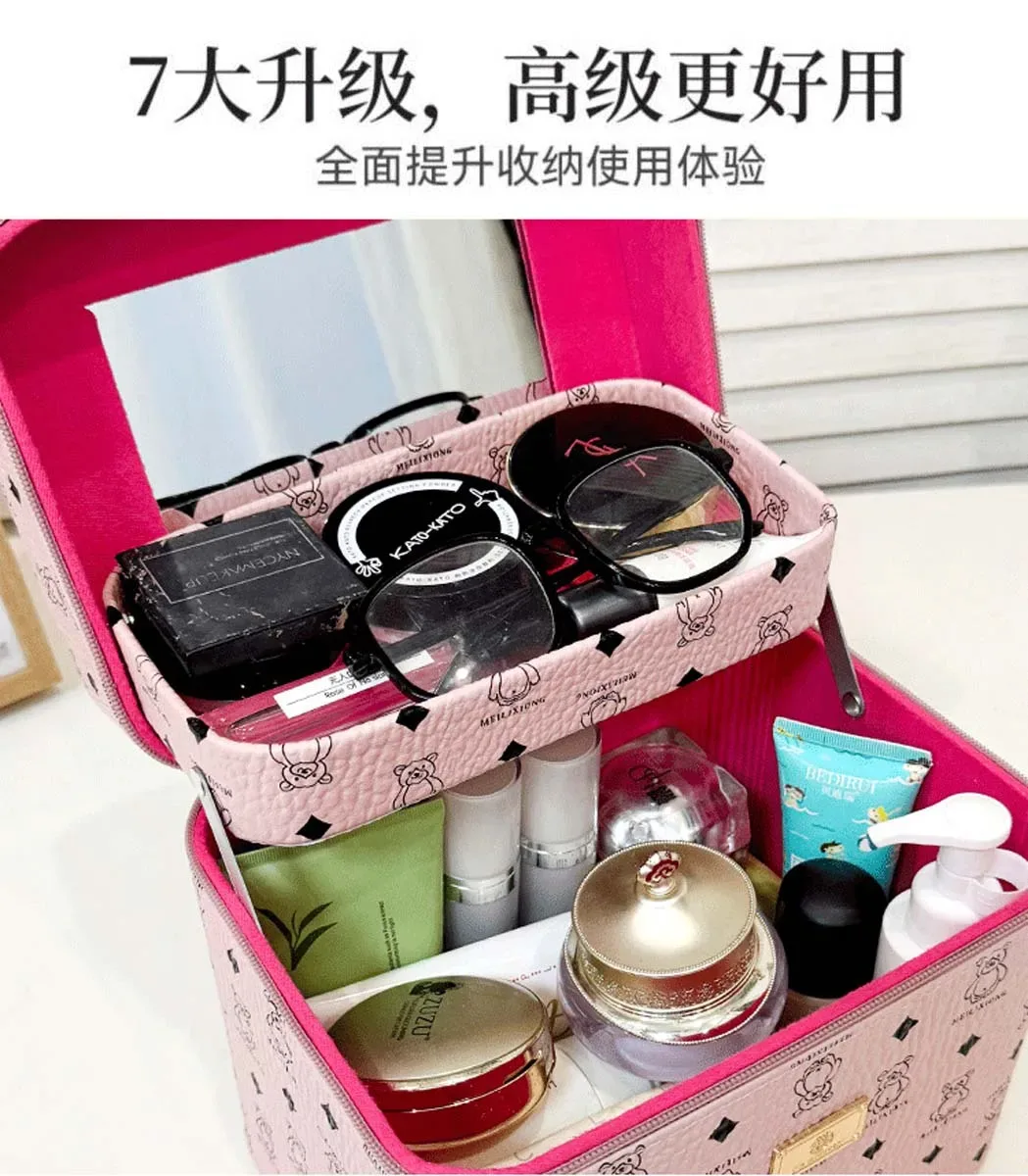 trousse de maquillage chancelier avancée, haute qualité, grande capacité, portable, boîte de rangement de cosmétiques, valise de voyage spéciale, mode, nouveau