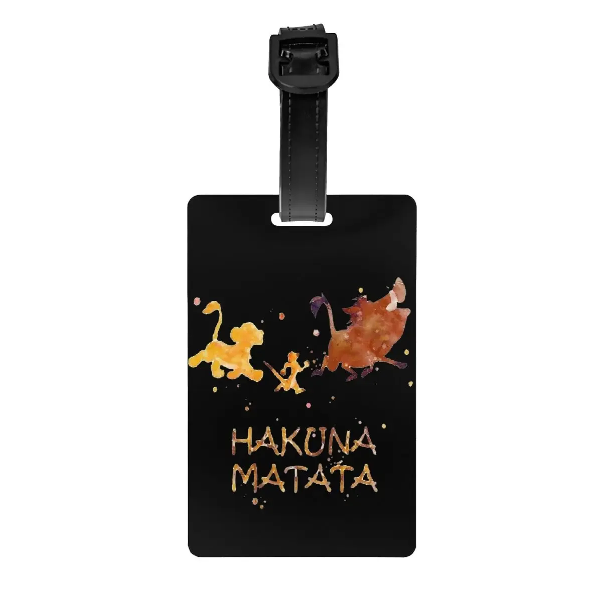 étiquette de bagage personnalisée rafiki avec carte nominative, étiquette d'identification avec couverture de confidentialité the lion cartoon k-kings pour sac de voyage et valise