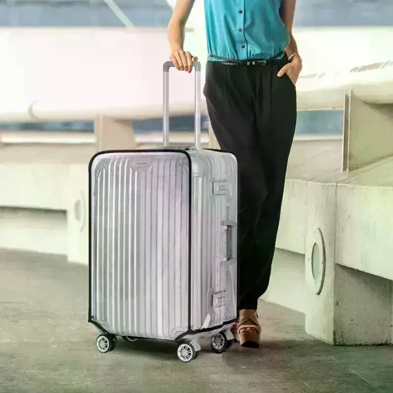 housse de protection transparente pour bagages de voyage, imperméable, anti-poussière, résistante à l'usure, e