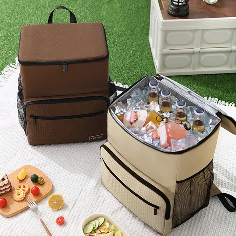sac à dos isotherme de grande capacité en tissu oxford, 1 pièce, sac de bière de voyage en plein air, sac de glace étanche doublé de peva