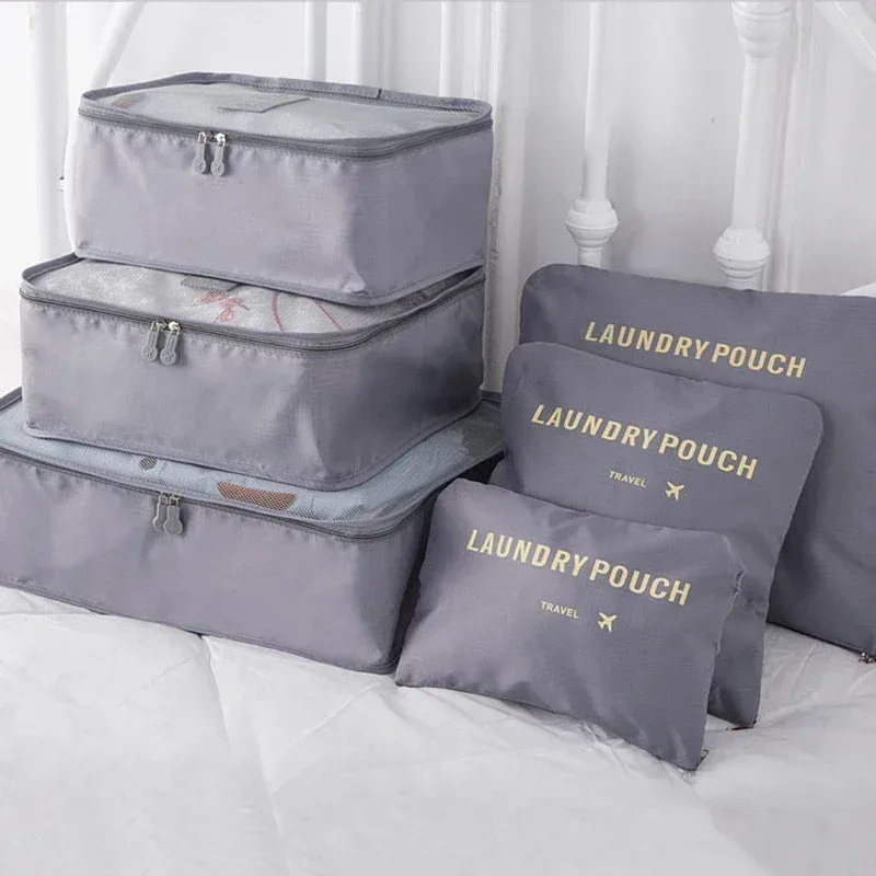 sac de rangement de voyage, ensemble de six pièces de bagages, sac de tri de vêtements, vêtements de voyage d'affaires, chaussures, sac de rangement d'emballage de sous-vêtements
