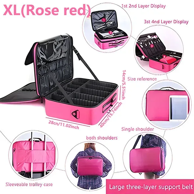 trousse à cosmétiques de grande capacité, boîte à outils de maquillage de manucure étanche, trousse de maquillage pour voyage, nouvelle trousse de maquillage professionnelle pour outils de tatouage