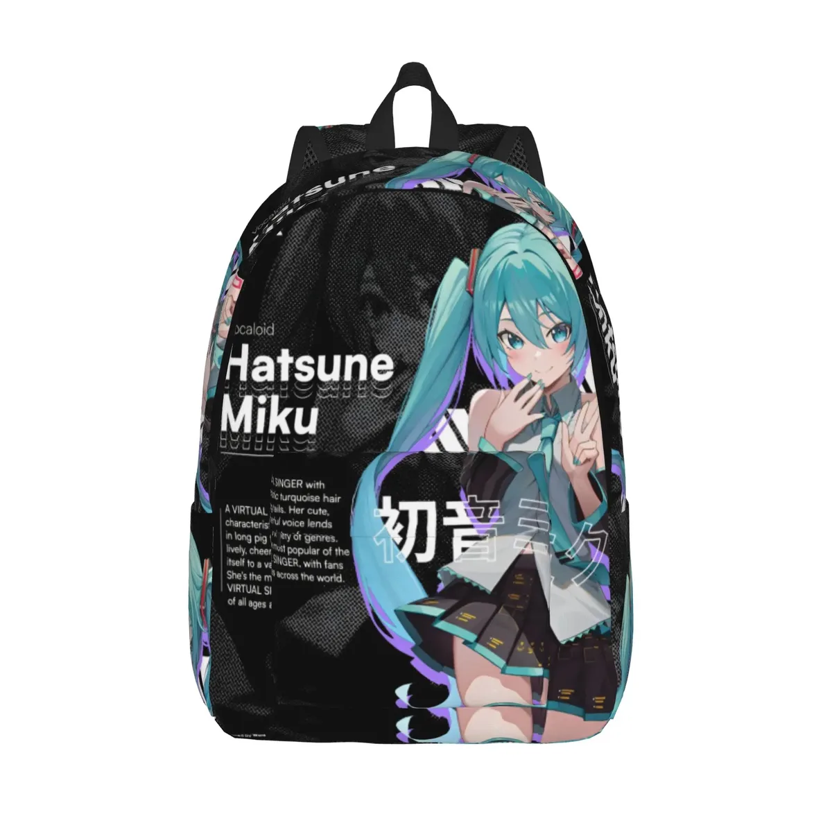 sac à dos hatsune miku pour hommes et femmes, sac à dos décontracté pour étudiants, randonnée, voyage, sac à bandoulière pour l'université, en plein air