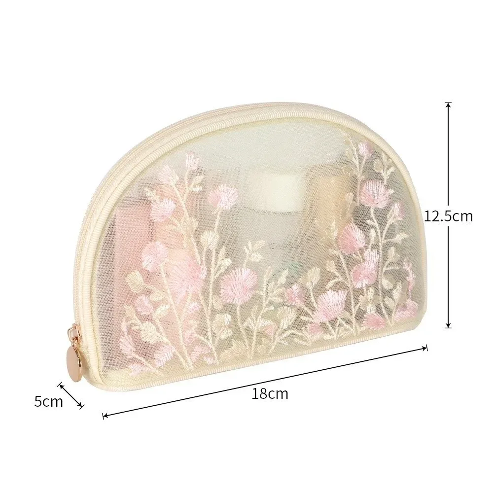 trousse de toilette grande capacité en maille brodé motif papillon, sac de rangement cosmétique, trousse de maquillage, organisateur de rangement