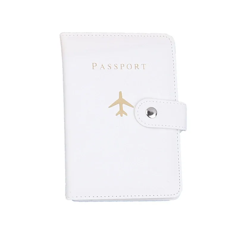 porte-carte d'identité en cuir pu, 1 pièce, avec fermoir d'avion, couverture de passeport de voyage, plusieurs fentes pour cartes, porte-passeport, organisateur de voyage unisexe