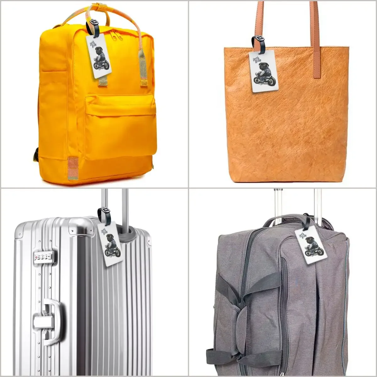étiquettes à bagages pour moto, grand véhicule, chien pug noir, étiquettes de voyage pour valise, étiquette de bagage, porte-étiquette, identifiant, nom, adresse