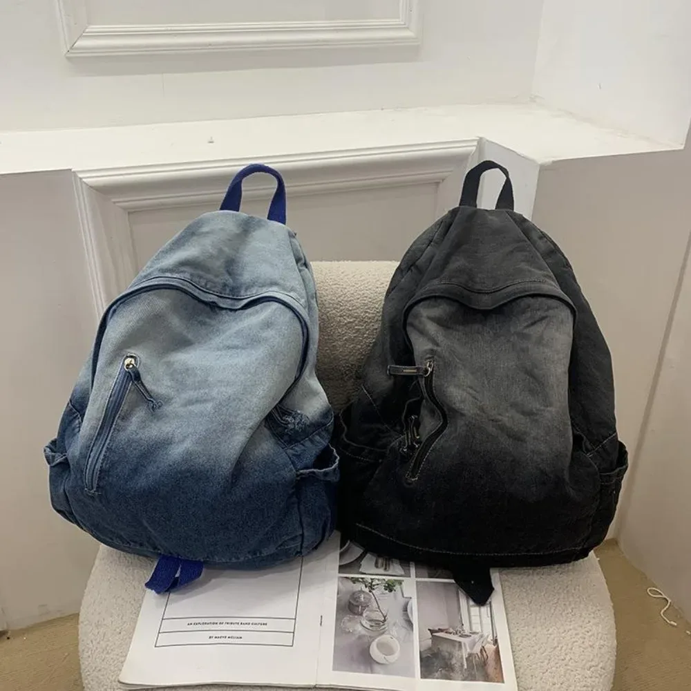 nouveau sac à dos en denim à motif d'étoile y2k, cartable d'étudiant punk, sac à dos de voyage de grande capacité pour étudiants
