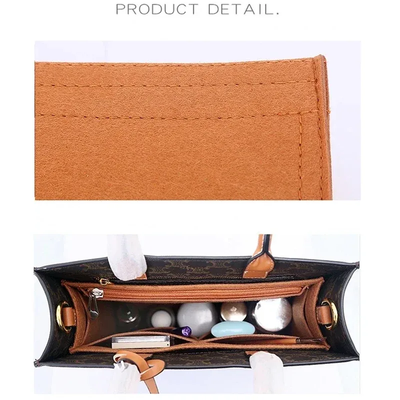 sac de rangement de poche en feutre, organisateur pour celine cabas, fourre-tout, sac à main, rénovation de l'espace intérieur, accessoires de modification du doublure