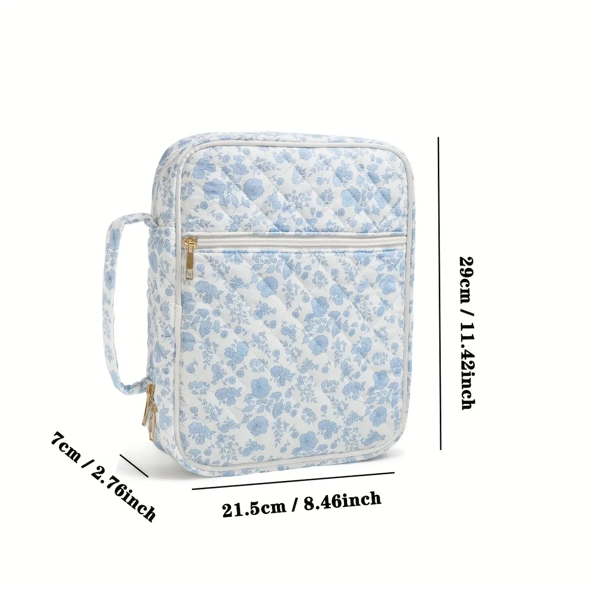 sac de rangement matelassé à motifs floraux, sac de voyage multifonctionnel pour cosmétiques et maquillage, grande capacité, organisateur de papeterie portable à main b