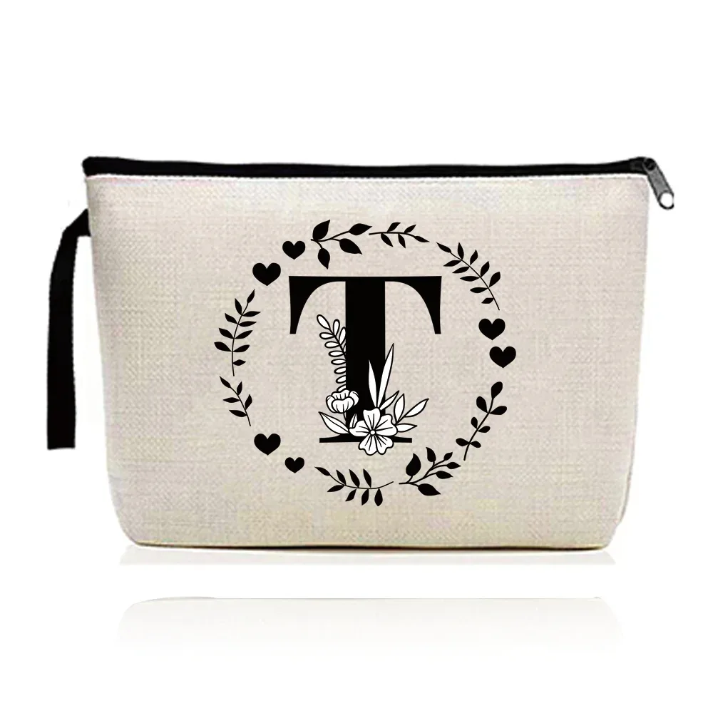 trousse de maquillage pour femmes, trousse à cosmétiques, série d'impression de lettres guirxiété, trousse de voyage, trousse de toilette en poudre, pochette pour dames
