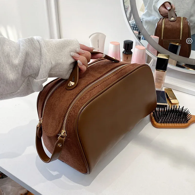 sac de rangement portable pour cosmétiques, trousse de toilette, étuis de maquillage pour femmes, sac de voyage conviviale ré, grande capacité, document solide, haute beauté