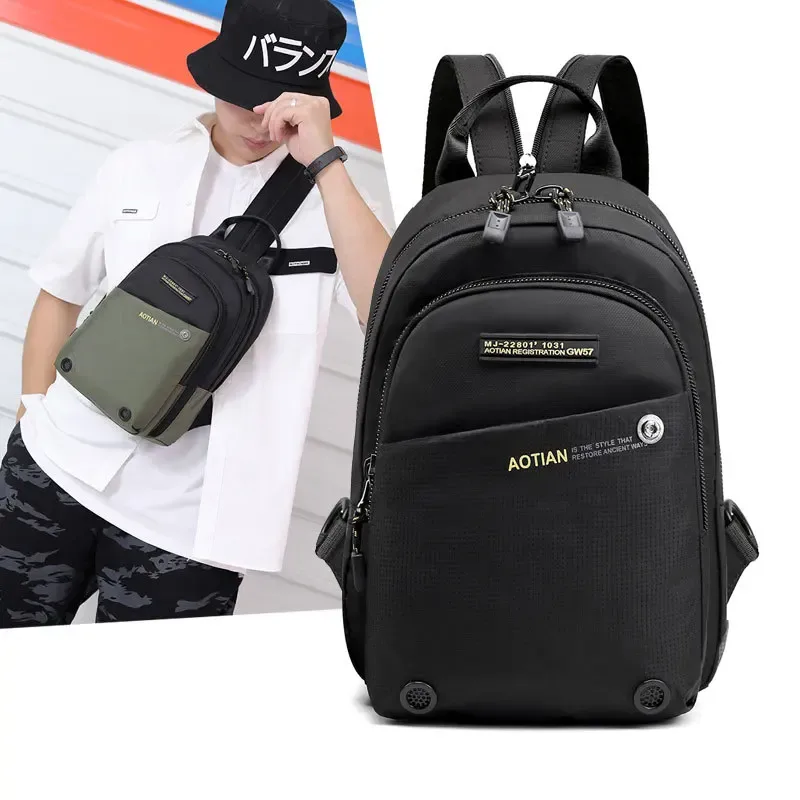 chimmen-sac à dos multifonctionnel en nylon imperméable pour hommes, sac de poitrine initié, sports de plein air, voyage portable, petit sac