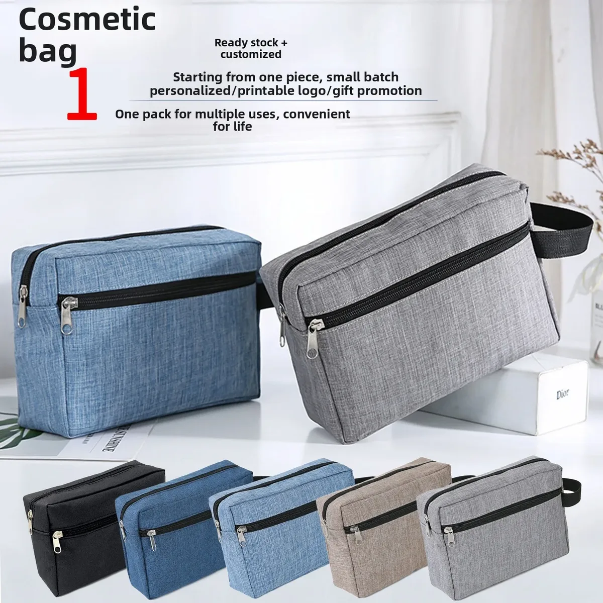 pochette de voyage grande taille 22x16x10cm, sac de rangement polyvalent, kit de toilette portable, organisateur de gadgets numériques, étui de transport compact