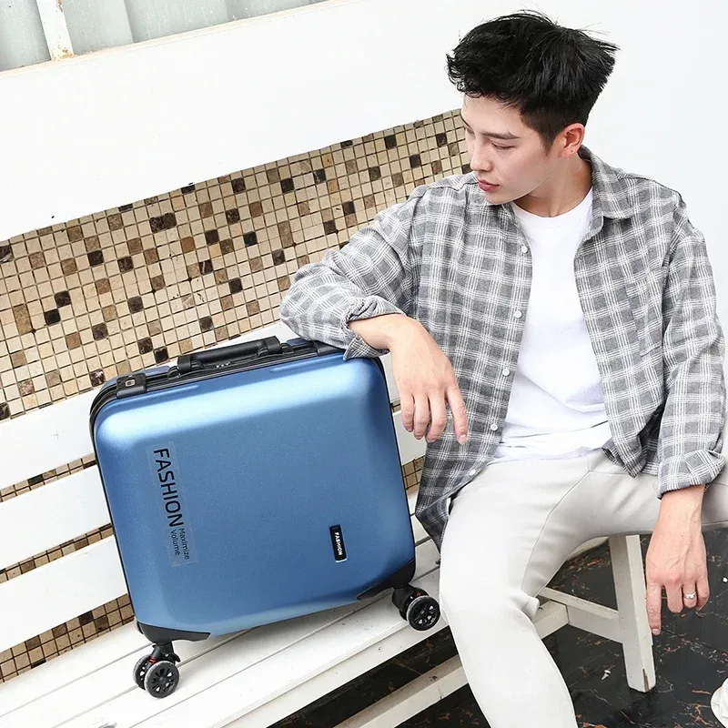 valise à bagages à roulettes de 18 pouces, cabine légère, chariot avec mot de passe, petite valise à roulettes